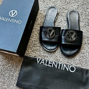 Valentino Black Bugola Slides